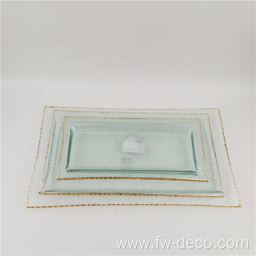 colored square clear glass dinner plate